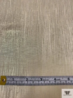 Italian Satin With Streaky Lurex Yarn Design - Light Gold / Light Taupe -Fabrics And Fabrics Store 17680 6