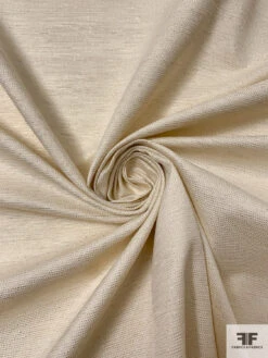 Italian Micro-Dotted Linen-Weave Lamé - Cream / Gold -Fabrics And Fabrics Store 17687 2
