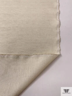 Italian Micro-Dotted Linen-Weave Lamé - Cream / Gold -Fabrics And Fabrics Store 17687 6