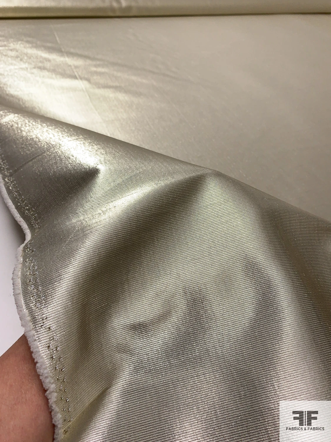 Italian Fine Ottoman Lamé - Ice Gold 4 Italian Fine Ottoman Lamé - Ice Gold - Image 2