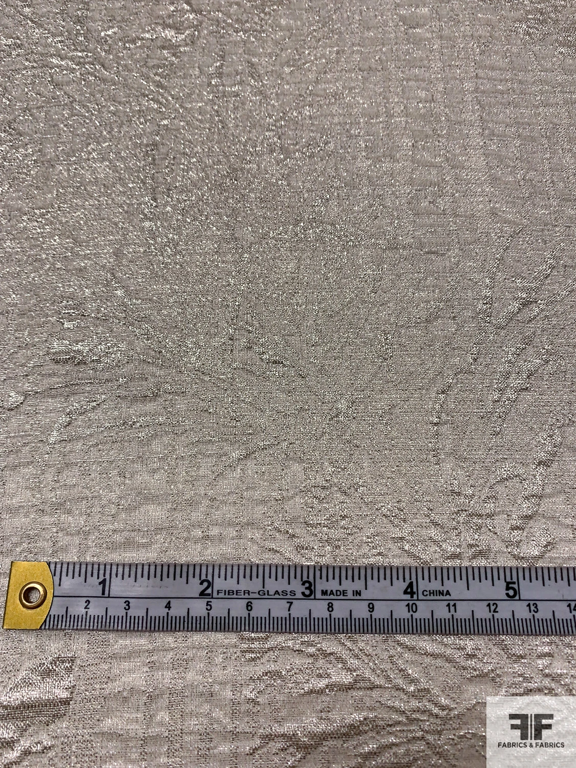 Italian Metallic Floral Textured Soft Lamé - Light Taupe / Silver 9 Italian Metallic Floral Textured Soft Lamé - Light Taupe / Silver - Image 7