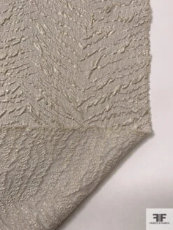 Italian Metallic Textured Soft Lamé - Taupe / Silver