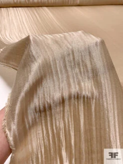 Italian Slightly Crinkled Lamé-Look Novelty - Champagne-Gold