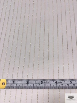 Lurex Pinstriped Slightly Crinkled Silk Chiffon - Off-White / Gold 16 Lurex Pinstriped Slightly Crinkled Silk Chiffon - Off-White / Gold -Fabrics And Fabrics Store 17697 6