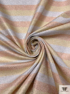 Italian Horizontal Striped Lamé - Rose Gold / Gold / Silver 13 Italian Horizontal Striped Lamé - Rose Gold / Gold / Silver -Fabrics And Fabrics Store 17705 2