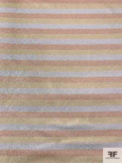 Italian Horizontal Striped Lamé - Rose Gold / Gold / Silver 14 Italian Horizontal Striped Lamé - Rose Gold / Gold / Silver -Fabrics And Fabrics Store 17705 4