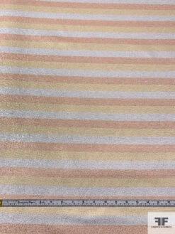 Italian Horizontal Striped Lamé - Rose Gold / Gold / Silver 15 Italian Horizontal Striped Lamé - Rose Gold / Gold / Silver -Fabrics And Fabrics Store 17705 5