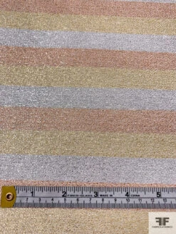Italian Horizontal Striped Lamé - Rose Gold / Gold / Silver 16 Italian Horizontal Striped Lamé - Rose Gold / Gold / Silver -Fabrics And Fabrics Store 17705 6