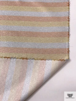 Italian Horizontal Striped Lamé - Rose Gold / Gold / Silver 17 Italian Horizontal Striped Lamé - Rose Gold / Gold / Silver -Fabrics And Fabrics Store 17705 7