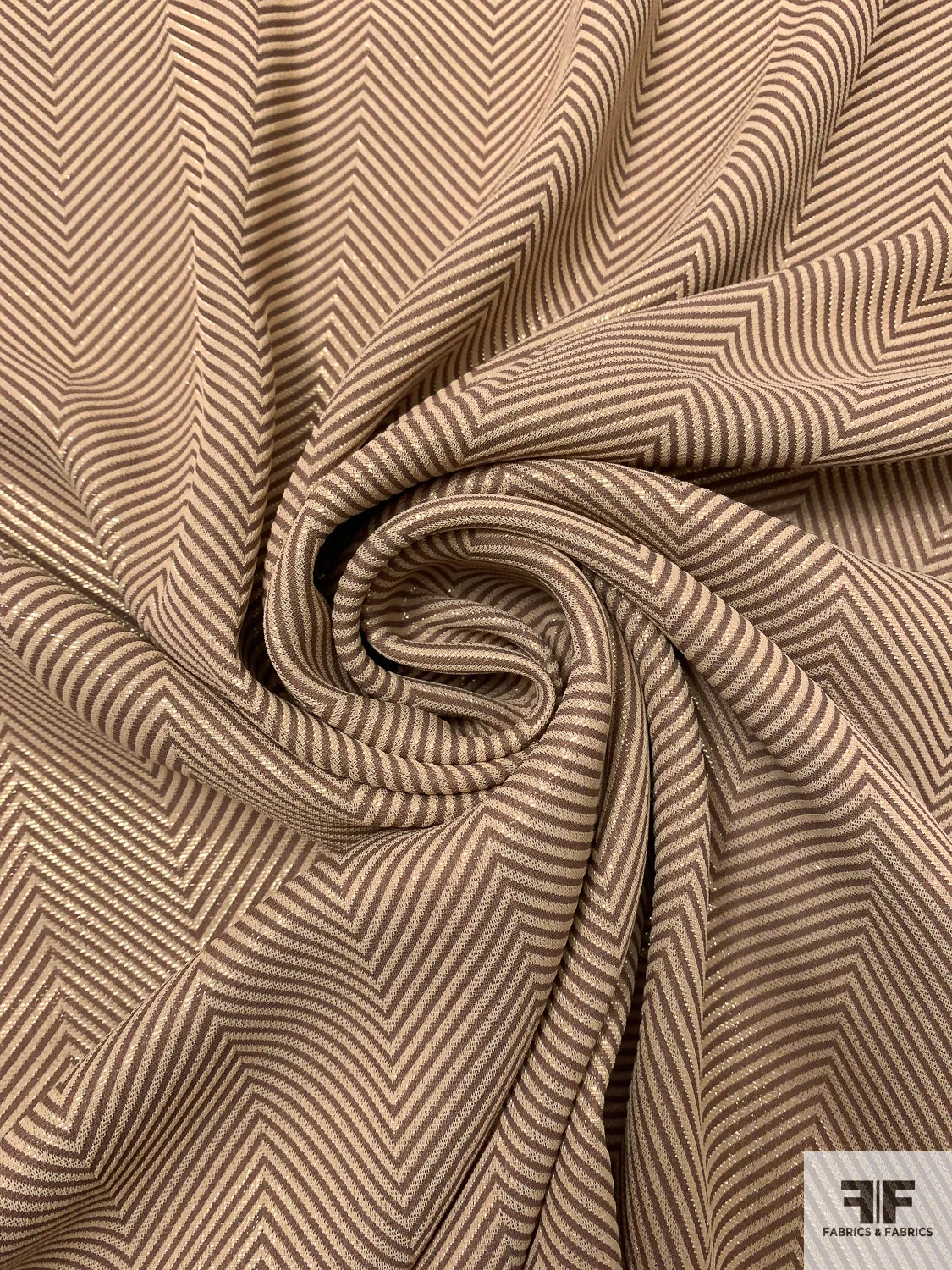 Italian Herringbone Lamé Suiting - Tan / Brown / Gold 6 Italian Herringbone Lamé Suiting - Tan / Brown / Gold - Image 4