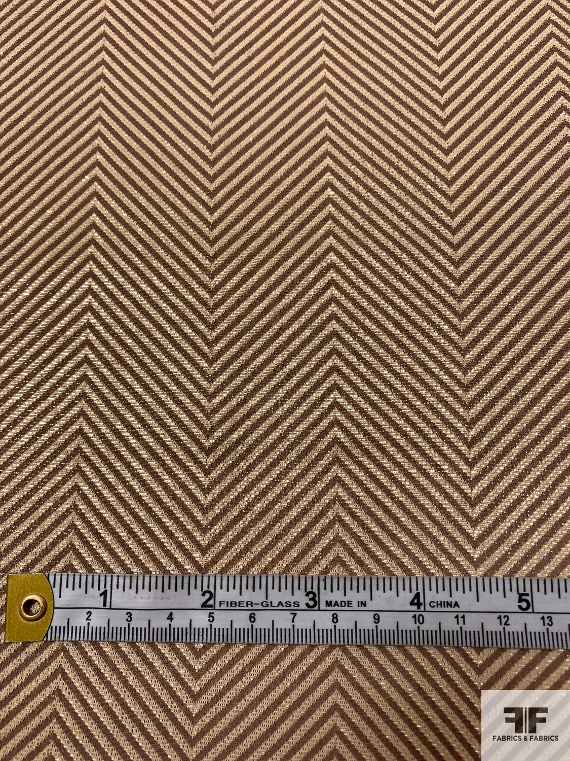 Italian Herringbone Lamé Suiting - Tan / Brown / Gold 9 Italian Herringbone Lamé Suiting - Tan / Brown / Gold - Image 7