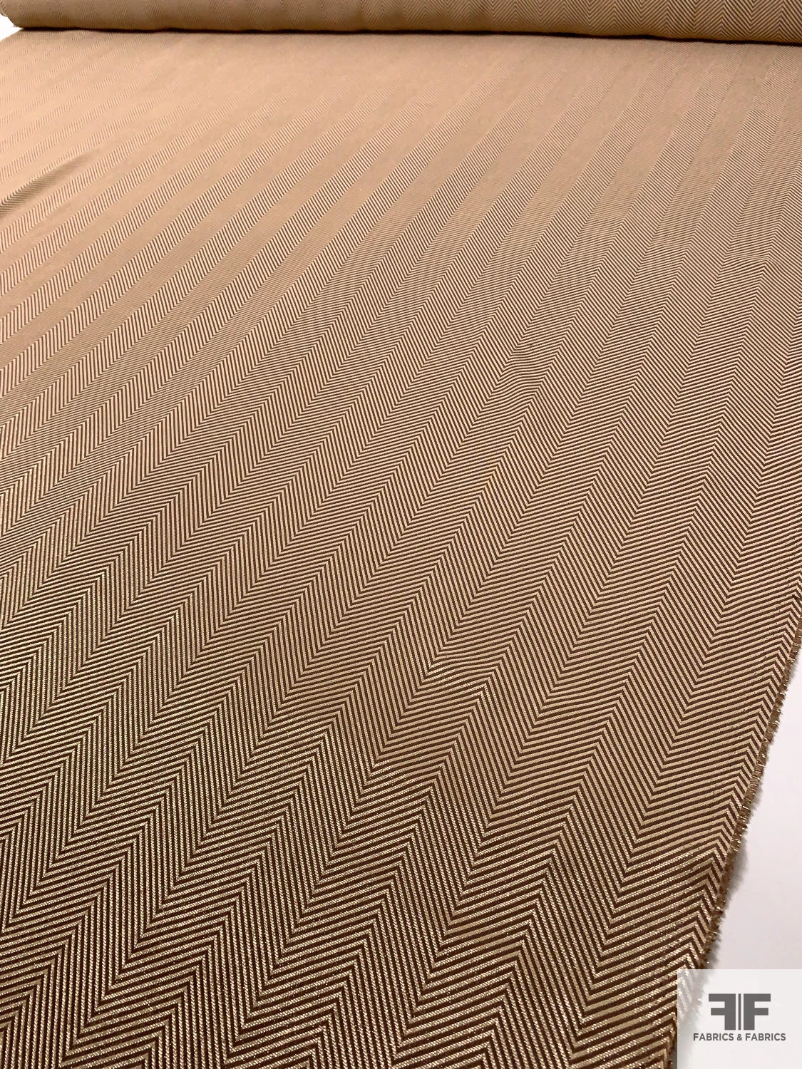Italian Herringbone Lamé Suiting - Tan / Brown / Gold 10 Italian Herringbone Lamé Suiting - Tan / Brown / Gold - Image 8
