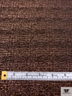 Italian Plaid Lamé Suiting With Vertical Stretch - Copper / Gold / Black -Fabrics And Fabrics Store 17713 6