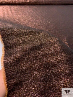 Italian Plaid Lamé Suiting With Vertical Stretch - Copper / Gold / Black -Fabrics And Fabrics Store 17713 9