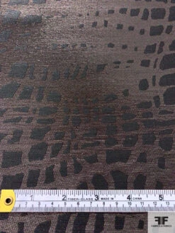 Italian Reptile Pattern Satin-Backed Lamé - Brown / Black / Silver 15 Italian Reptile Pattern Satin-Backed Lamé - Brown / Black / Silver -Fabrics And Fabrics Store 17717 6