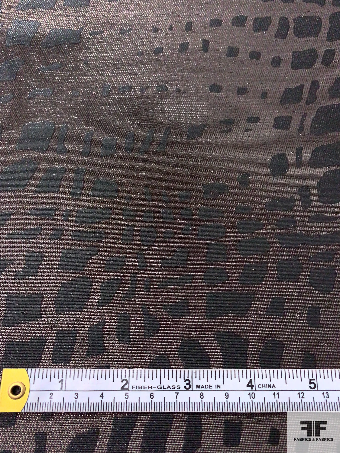 Italian Reptile Pattern Satin-Backed Lamé - Brown / Black / Silver 8 Italian Reptile Pattern Satin-Backed Lamé - Brown / Black / Silver - Image 6