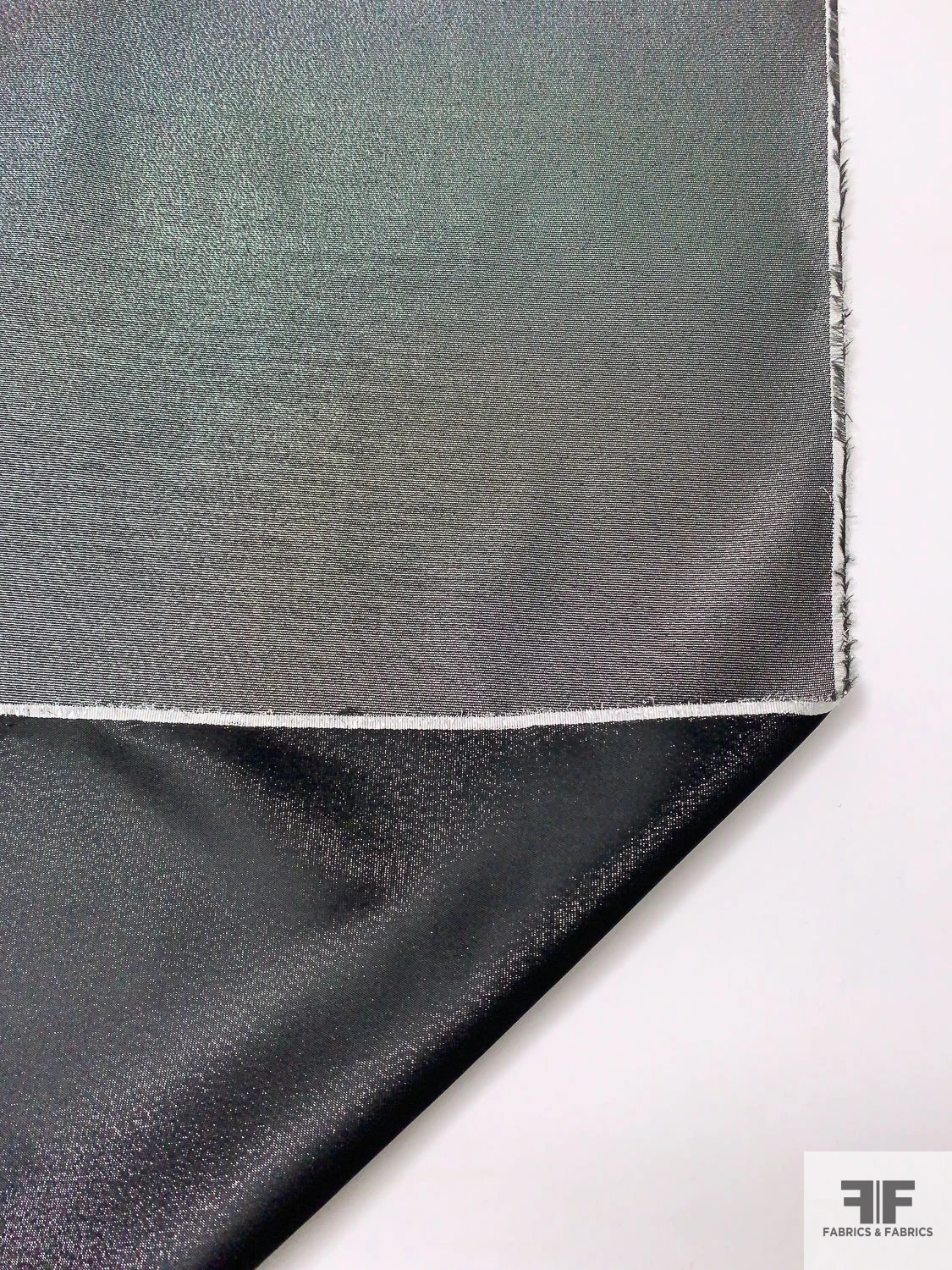 Metallic Microstriped Satin-Backed Lamé - Silver / Black 4 Metallic Microstriped Satin-Backed Lamé - Silver / Black - Image 2