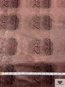 Italian Reptile Pattern Tissue Lamé - Metallic Rose Gold / Black -Fabrics And Fabrics Store 17729 5