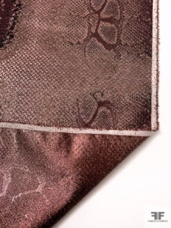 Italian Reptile Pattern Tissue Lamé - Metallic Rose Gold / Black -Fabrics And Fabrics Store 17729 7