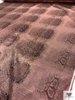 Italian Reptile Pattern Tissue Lamé - Metallic Rose Gold / Black -Fabrics And Fabrics Store 17729 8