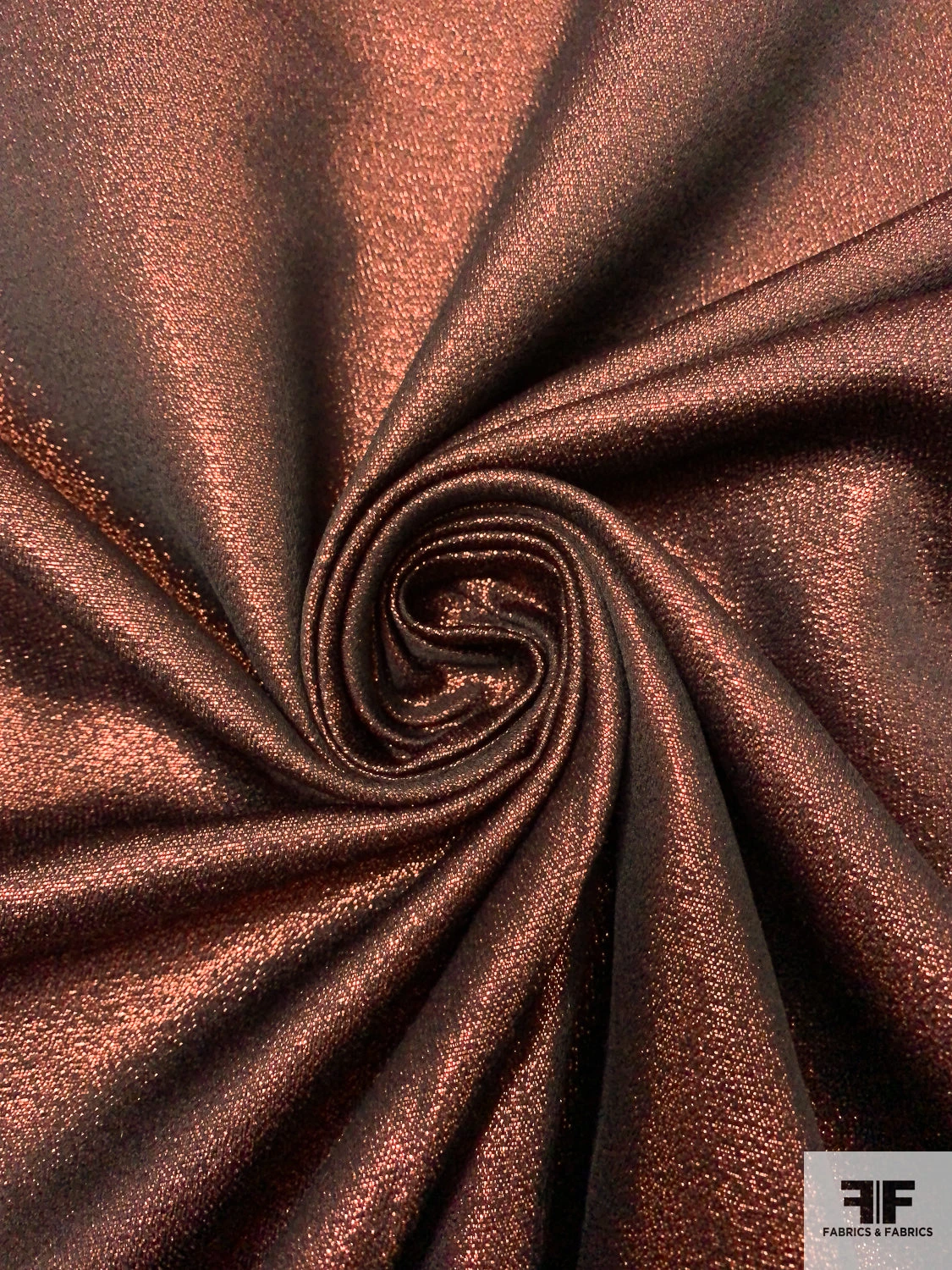 Italian Solid Lamé Suiting - Copper / Black 5 Italian Solid Lamé Suiting - Copper / Black - Image 3