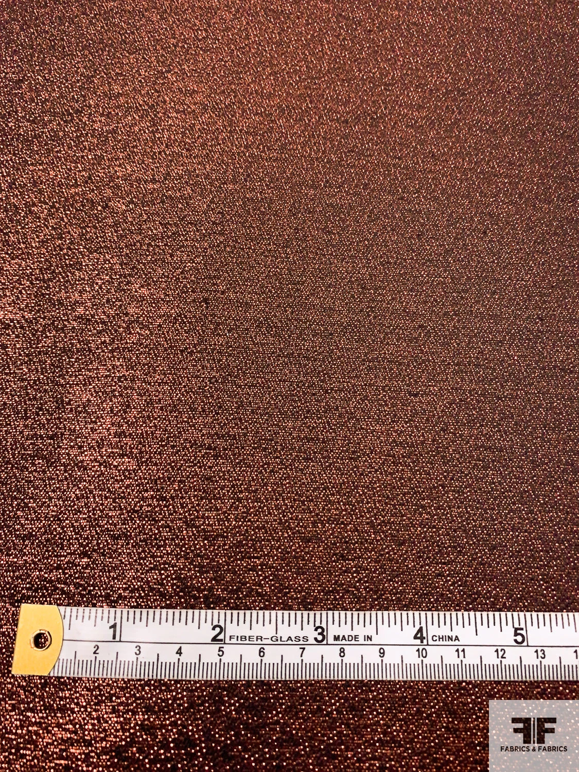 Italian Solid Lamé Suiting - Copper / Black 7 Italian Solid Lamé Suiting - Copper / Black - Image 5