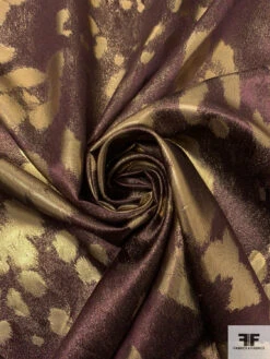 Italian Floral Jacquard Lamé - Bordeaux / Gold 13 Italian Floral Jacquard Lamé - Bordeaux / Gold -Fabrics And Fabrics Store 17739 2