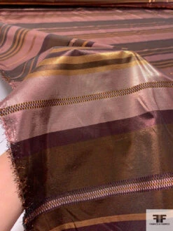Italian Striped Tissue Lamé - Copper / Metallic Dusty Pink / Brown / Bordeaux 19 Italian Striped Tissue Lamé - Copper / Metallic Dusty Pink / Brown / Bordeaux -Fabrics And Fabrics Store 17740 9