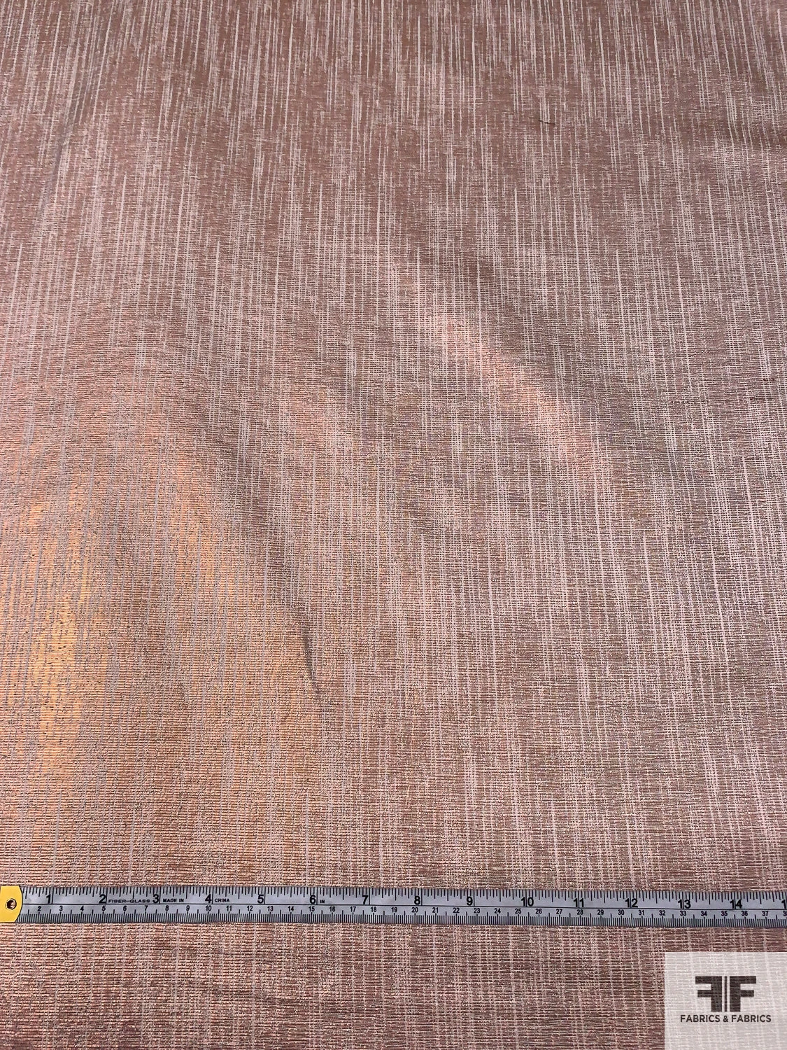 Italian Linen-Weave Novelty Lamé - Metallic Rose Gold / Natural 7 Italian Linen-Weave Novelty Lamé - Metallic Rose Gold / Natural - Image 5