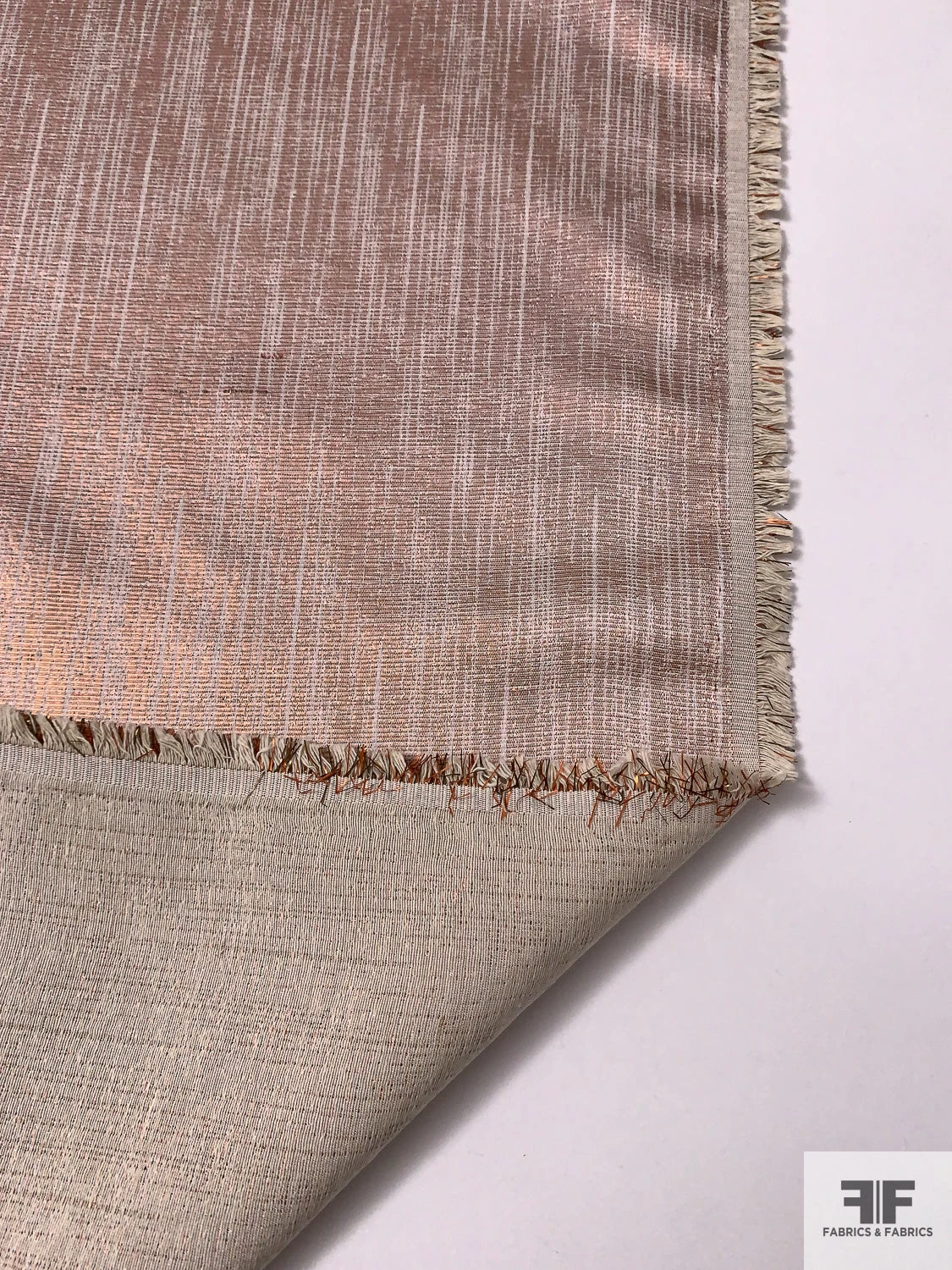 Italian Linen-Weave Novelty Lamé - Metallic Rose Gold / Natural 9 Italian Linen-Weave Novelty Lamé - Metallic Rose Gold / Natural - Image 7