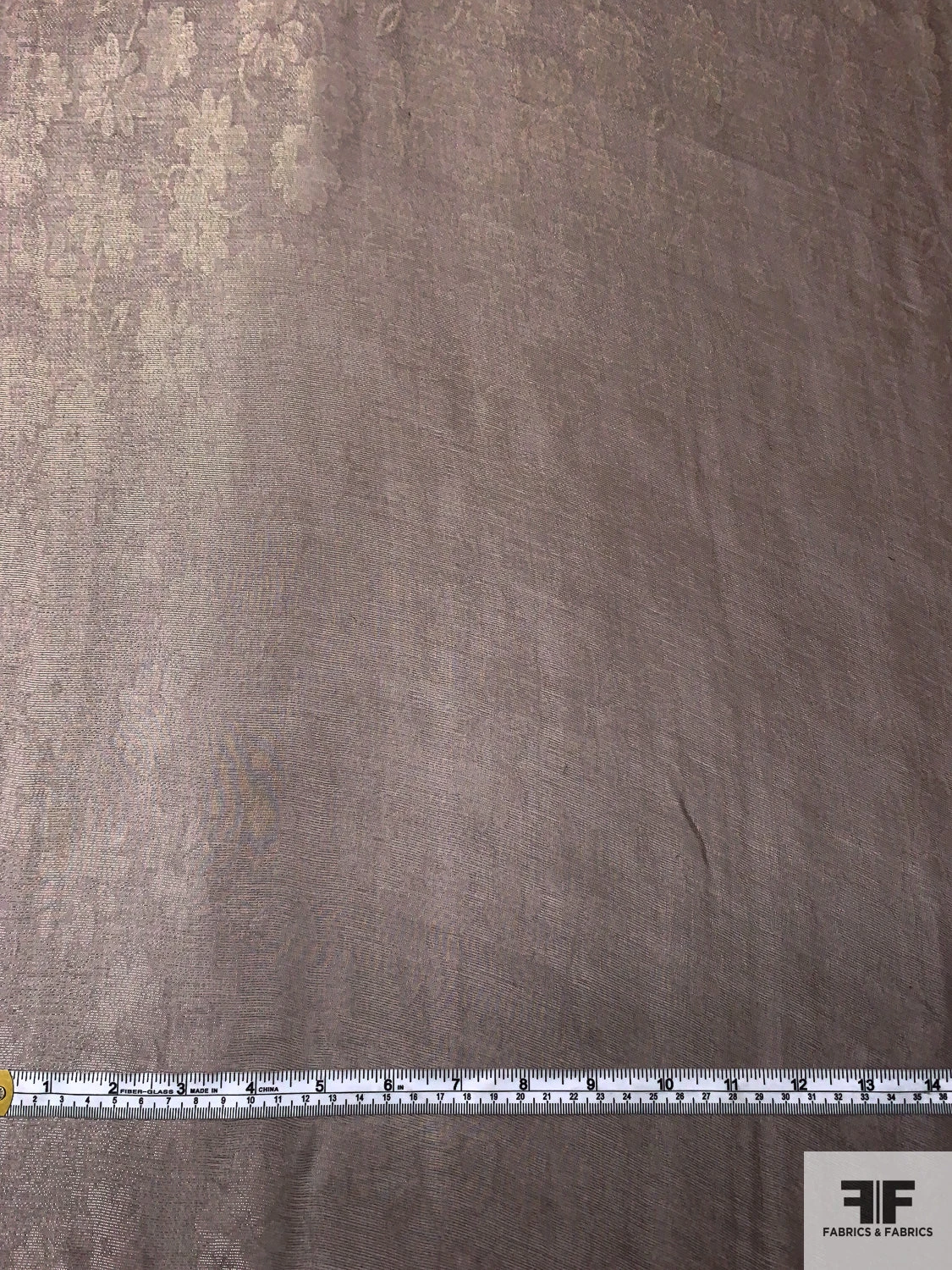 Italian Vintage Ralph Lauren Floral Jacquard Sheer Lamé - Eggplant Brown / Antique Gold 7 Italian Vintage Ralph Lauren Floral Jacquard Sheer Lamé - Eggplant Brown / Antique Gold - Image 5