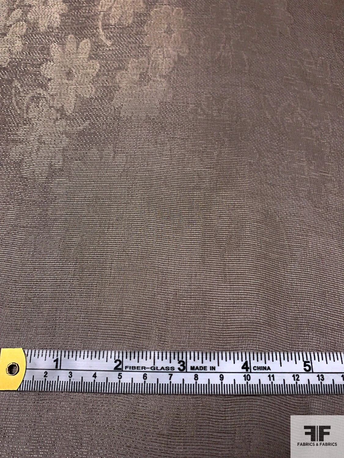 Italian Vintage Ralph Lauren Floral Jacquard Sheer Lamé - Eggplant Brown / Antique Gold 8 Italian Vintage Ralph Lauren Floral Jacquard Sheer Lamé - Eggplant Brown / Antique Gold - Image 6