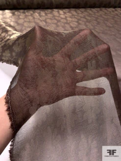 Italian Vintage Ralph Lauren Floral Jacquard Sheer Lamé - Eggplant Brown / Antique Gold 15 Italian Vintage Ralph Lauren Floral Jacquard Sheer Lamé - Eggplant Brown / Antique Gold -Fabrics And Fabrics Store 17743 8