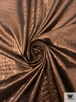 Italian Reptile Pattern Embossed-Look Lamé - Brown Copper 14 Italian Reptile Pattern Embossed-Look Lamé - Brown Copper -Fabrics And Fabrics Store 17744 2