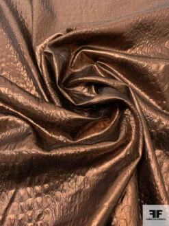 Italian Reptile Pattern Embossed-Look Lamé - Brown Copper 17 Italian Reptile Pattern Embossed-Look Lamé - Brown Copper -Fabrics And Fabrics Store 17744 5