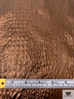 Italian Reptile Pattern Embossed-Look Lamé - Brown Copper 19 Italian Reptile Pattern Embossed-Look Lamé - Brown Copper -Fabrics And Fabrics Store 17744 7