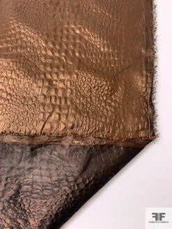 Italian Reptile Pattern Embossed-Look Lamé - Brown Copper 20 Italian Reptile Pattern Embossed-Look Lamé - Brown Copper -Fabrics And Fabrics Store 17744 8