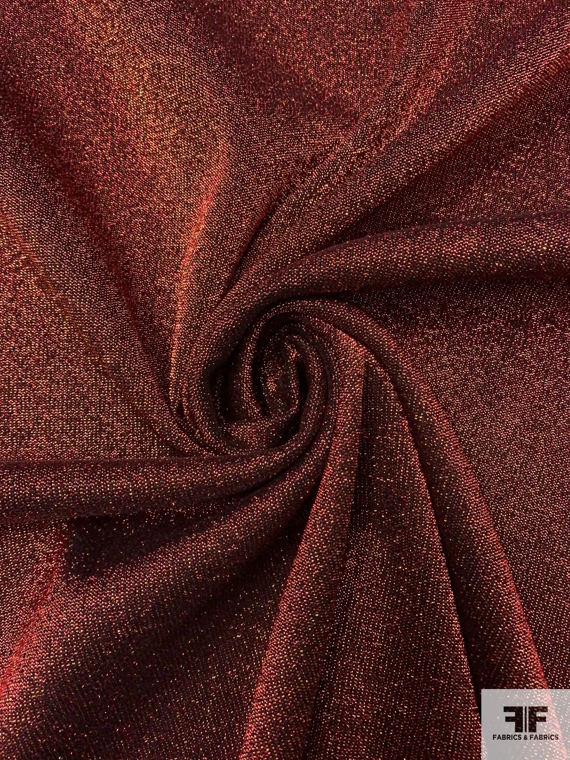 Italian Stretch Lamé Suiting - Metallic Red / Gold / Black 4 Italian Stretch Lamé Suiting - Metallic Red / Gold / Black - Image 2