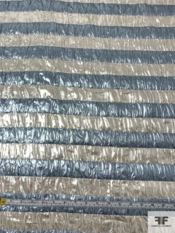 Italian Striped Puckered Tissue Lamé - Sky Blue / Silver -Fabrics And Fabrics Store 17748 5