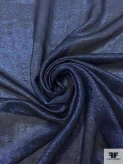Italian Solid Lamé Silk Chiffon - Navy / Black -Fabrics And Fabrics Store 17756 1