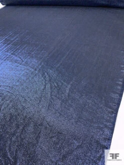 Italian Solid Lamé Silk Chiffon - Navy / Black -Fabrics And Fabrics Store 17756 7
