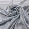 Italian Metallic Striped Lamé Cotton Voile - Metallic Mint / Off-White