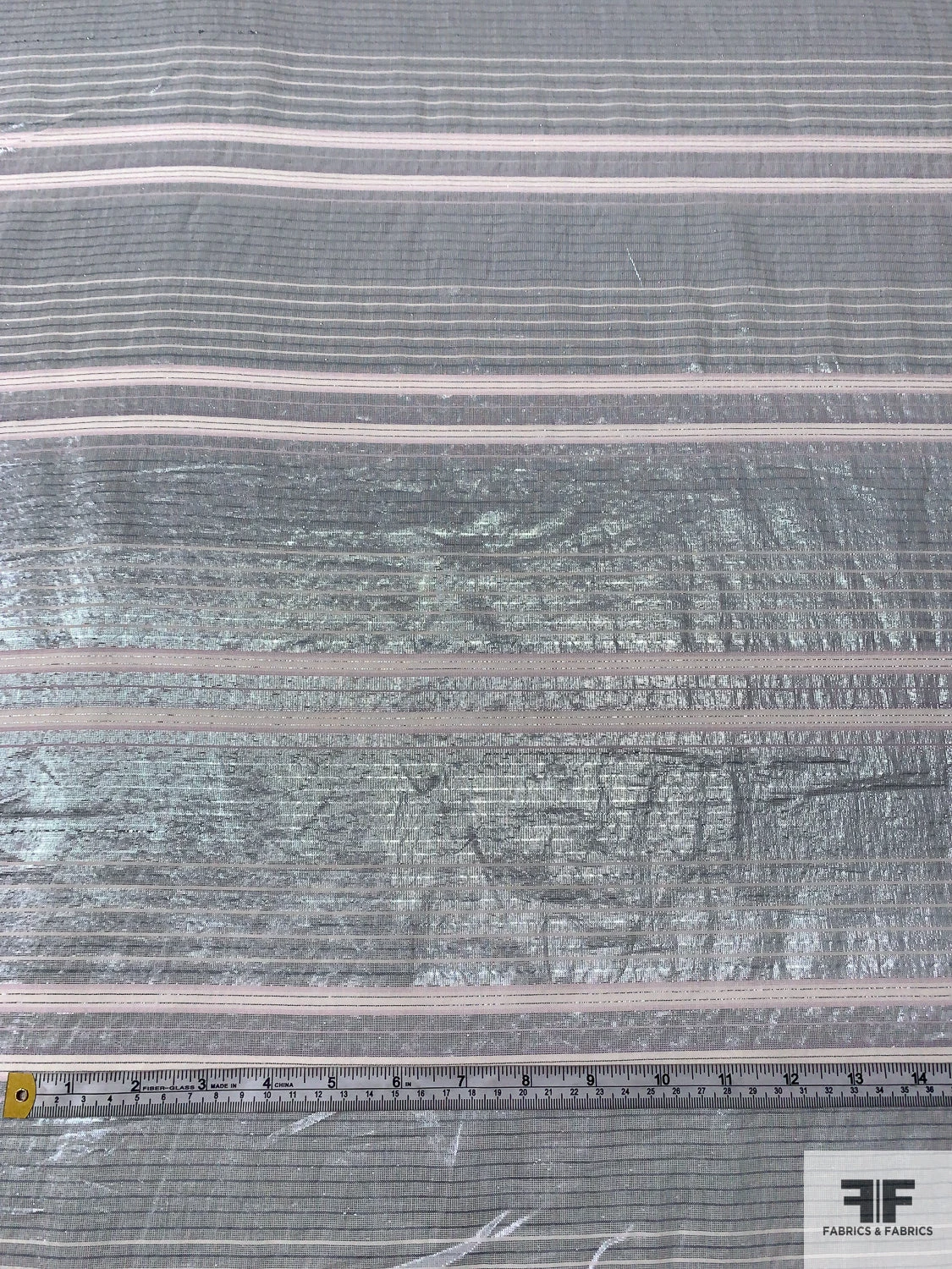 Italian Metallic Striped Lamé Cotton Voile - Metallic Mint / Off-White 7 Italian Metallic Striped Lamé Cotton Voile - Metallic Mint / Off-White - Image 5