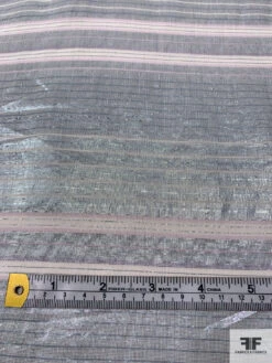 Italian Metallic Striped Lamé Cotton Voile - Metallic Mint / Off-White 15 Italian Metallic Striped Lamé Cotton Voile - Metallic Mint / Off-White -Fabrics And Fabrics Store 17765 6