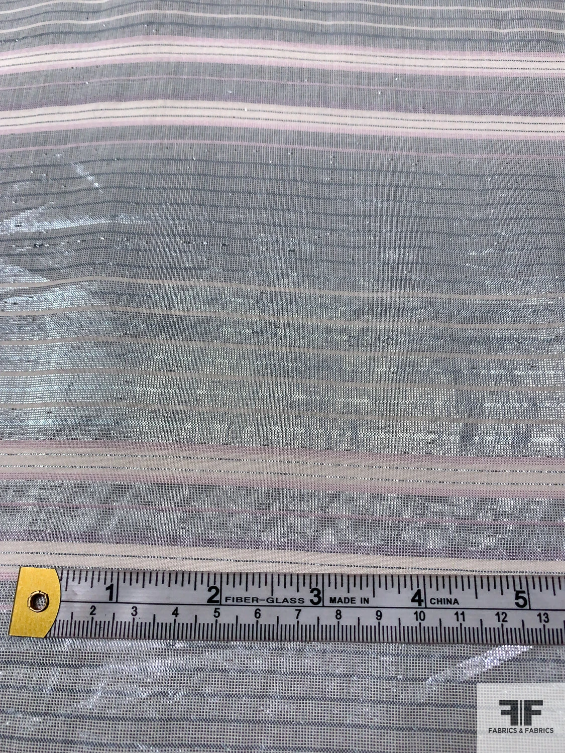 Italian Metallic Striped Lamé Cotton Voile - Metallic Mint / Off-White 8 Italian Metallic Striped Lamé Cotton Voile - Metallic Mint / Off-White - Image 6