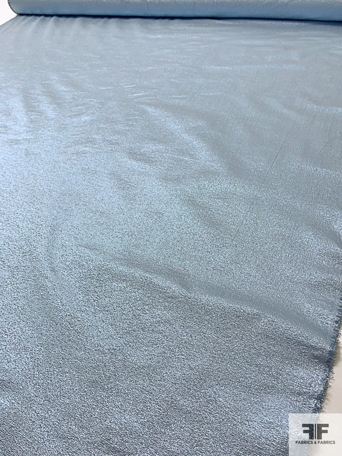 Italian Tissue Lamé With Vertical Stretch - Metallic Sky Blue 9 Italian Tissue Lamé With Vertical Stretch - Metallic Sky Blue - Image 7