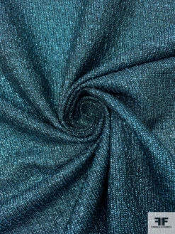 Italian Lamé Tweed - Metallic Aqua / Black 11 Italian Lamé Tweed - Metallic Aqua / Black -Fabrics And Fabrics Store 17769 2