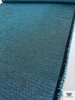 Italian Lamé Tweed - Metallic Aqua / Black 14 Italian Lamé Tweed - Metallic Aqua / Black -Fabrics And Fabrics Store 17769 7