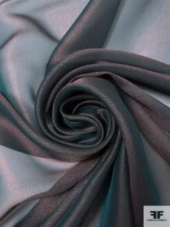 Italian Iridescent Soft Silk Blend Gazar-Lamé - Evergreen / Dusty Rose 11 Italian Iridescent Soft Silk Blend Gazar-Lamé - Evergreen / Dusty Rose -Fabrics And Fabrics Store 17773 1