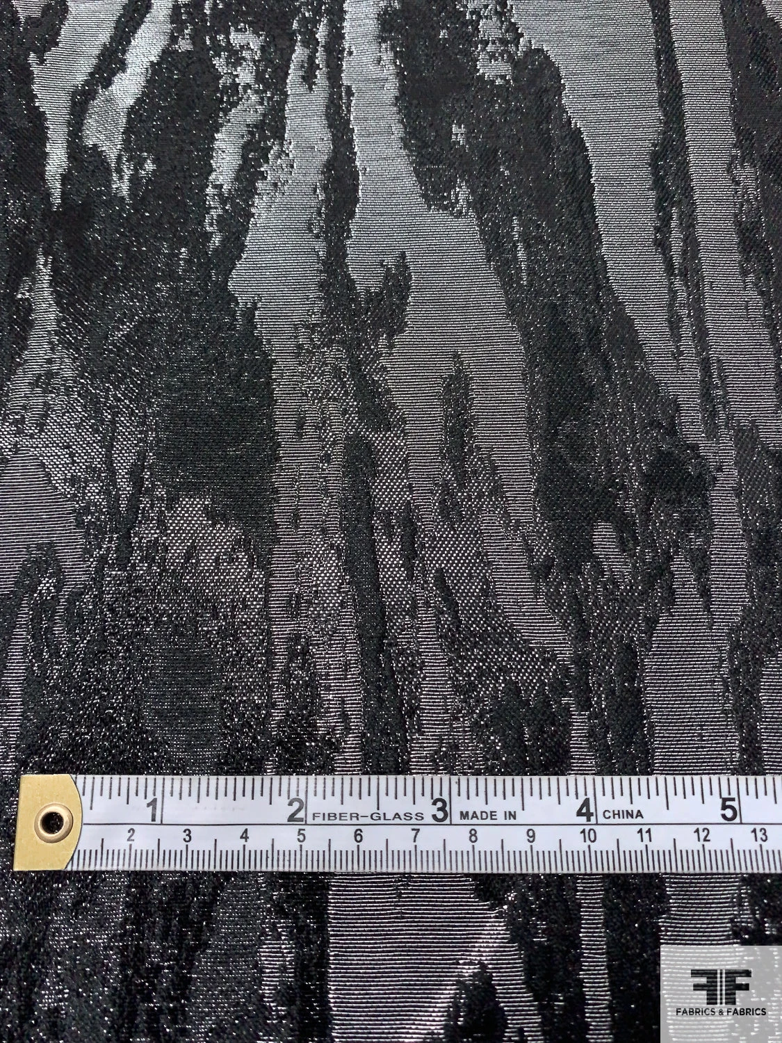 Italian Abstract Lamé-Brocade - Metallic Grey / Black 9 Italian Abstract Lamé-Brocade - Metallic Grey / Black - Image 7